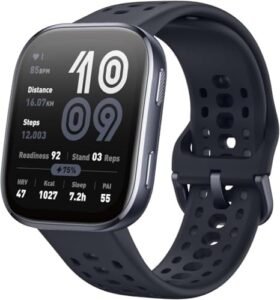Amazfit Bip 6 smartwatch 46 mm, bateria de 14 dias, tela AMOLED de 1,97 polegadas, GPS e mapas gratuitos, mais de 140 modos de exercício, 5 ATM resistente à água (Bip 6 Black)