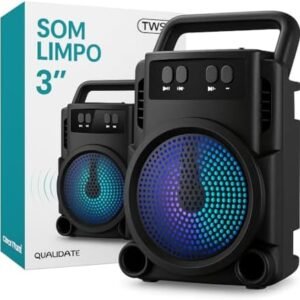 Caixa de Som Portátil Super Potente, Caixa de Som Bluetooth, Conexão USB, Cartão de Memória, Cabo P2, Som Limpo e Potente, Perfeita Para Viagens, Festas, Praia, Botões de Controle, Impermeável | .br