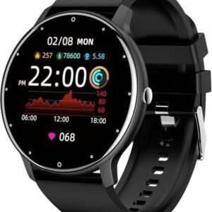 Smartwatch Relógio Inteligente Tela Full Touch 1.28" Resistente à Água IP67 com Faz e Recebe Ligações, Modos Esportivos e Recebimento de Notificações‎(2 tiras) (preto) | .br