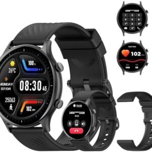 Smartwatch PEJE ZW04, Tela Touch 1.39", Alexa, Chamadas Bluetooth, 123+ Modos Esportivos, Compatível iOS/Android, 2 Pulseiras, Preto | .br